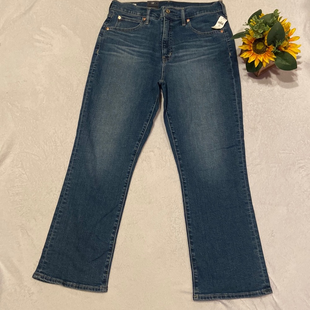 GAP NWT Size 32 14L Kick Fit Slim High Rise Stretch Blue Jeans